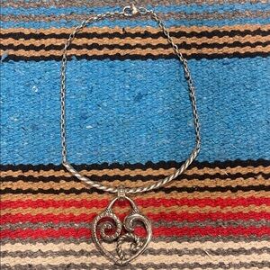Brighton Silver Swirl Heart Necklace